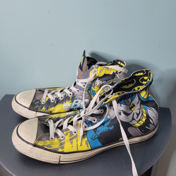 DC Comics Batman X Converse Comic Strip High Top Sneakers Size 12